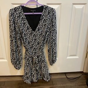 Floral long-sleeve mini dress